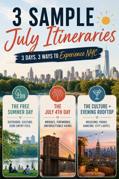 3 Sample July Itineraries
