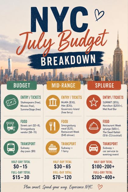 NYC July Budget Breakdown