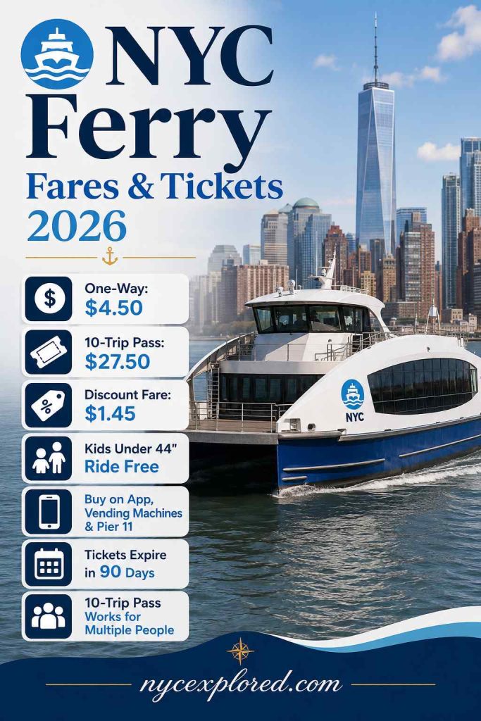 NYC Ferry Fares and Tickets in 2026