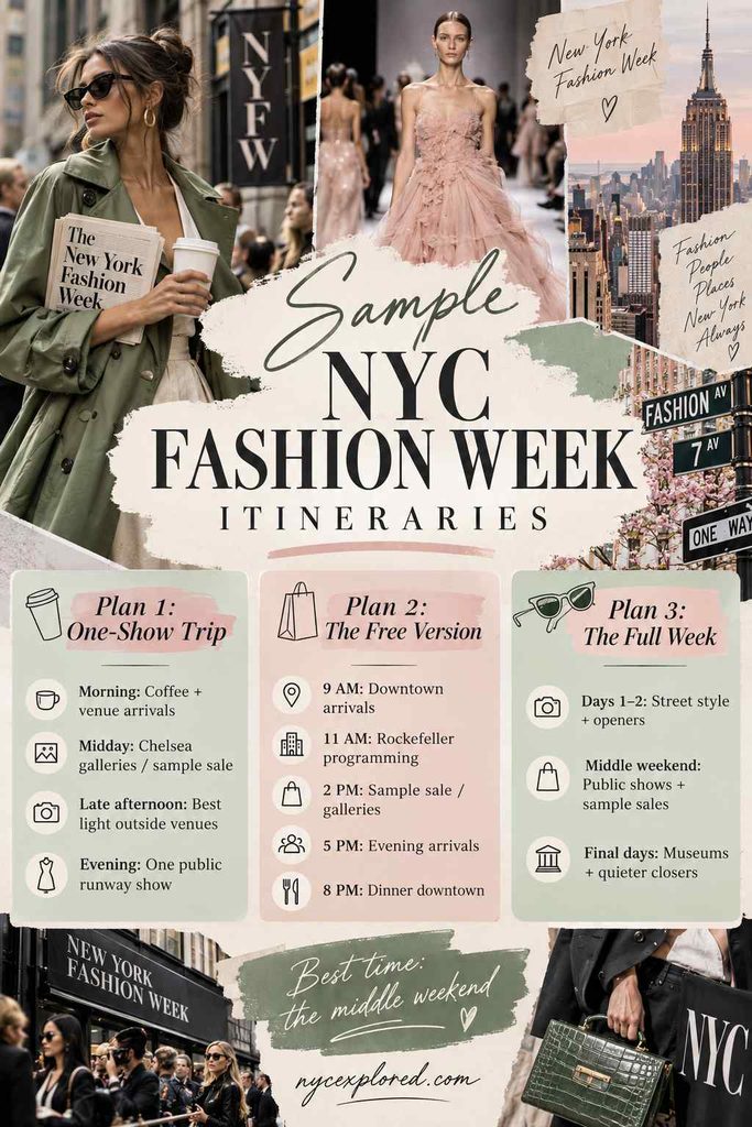 Sample NYC Fashion Week Itineraries